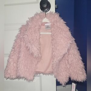 Little Lass Soft Pink Furry Jacket